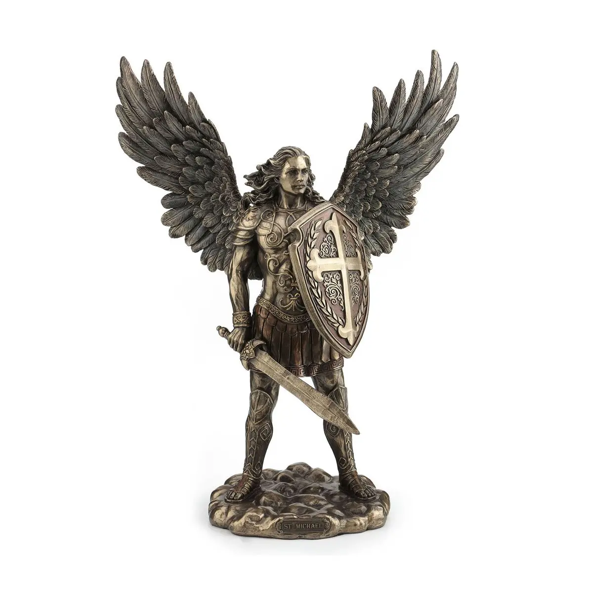 Figura de San Miguel de resina 35 x 12 x 27 cm