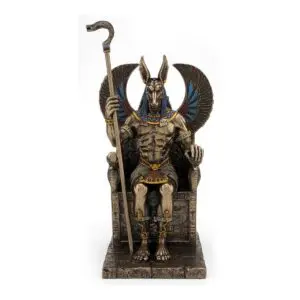 Figura de Anubis dios egipcio de resina 27 x 14 x 13 cm