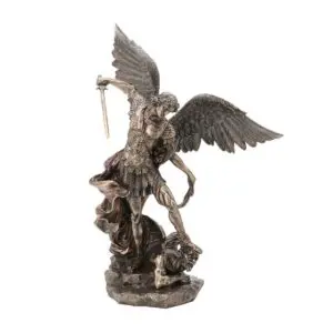 Figura de San Miguel con demonio de resina 52 cm estilo clásico
