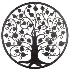 Adorno pared árbol vida metal 82 cm