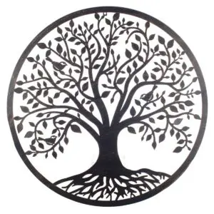Adorno pared árbol vida metal 82 cm