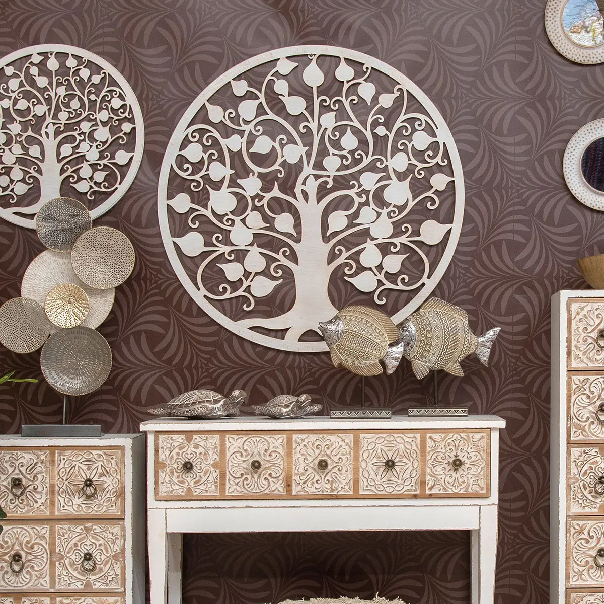 Adorno pared árbol metal 82 cm vista 4
