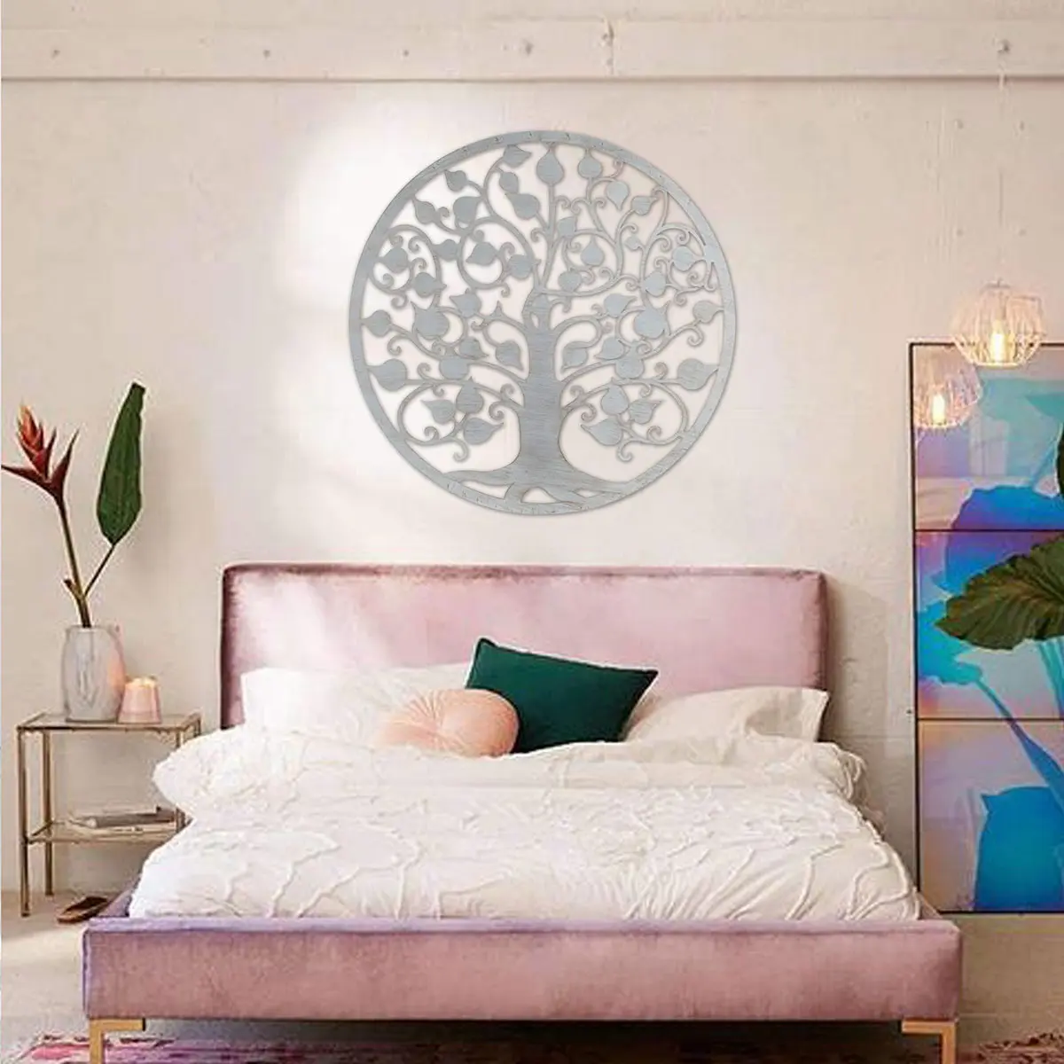 Adorno pared árbol metal 82 cm vista 5