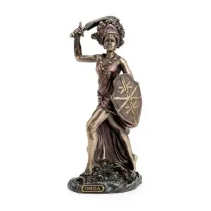 Figura orisha Obba de resina estilo clásico