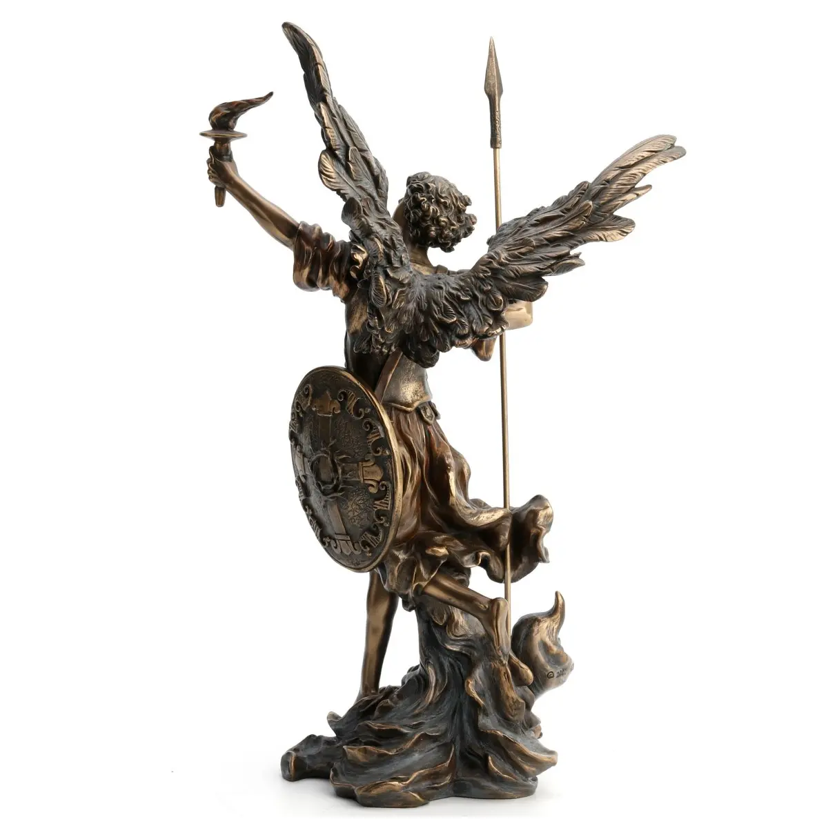 Figura religiosa del ángel Uriel de resina
