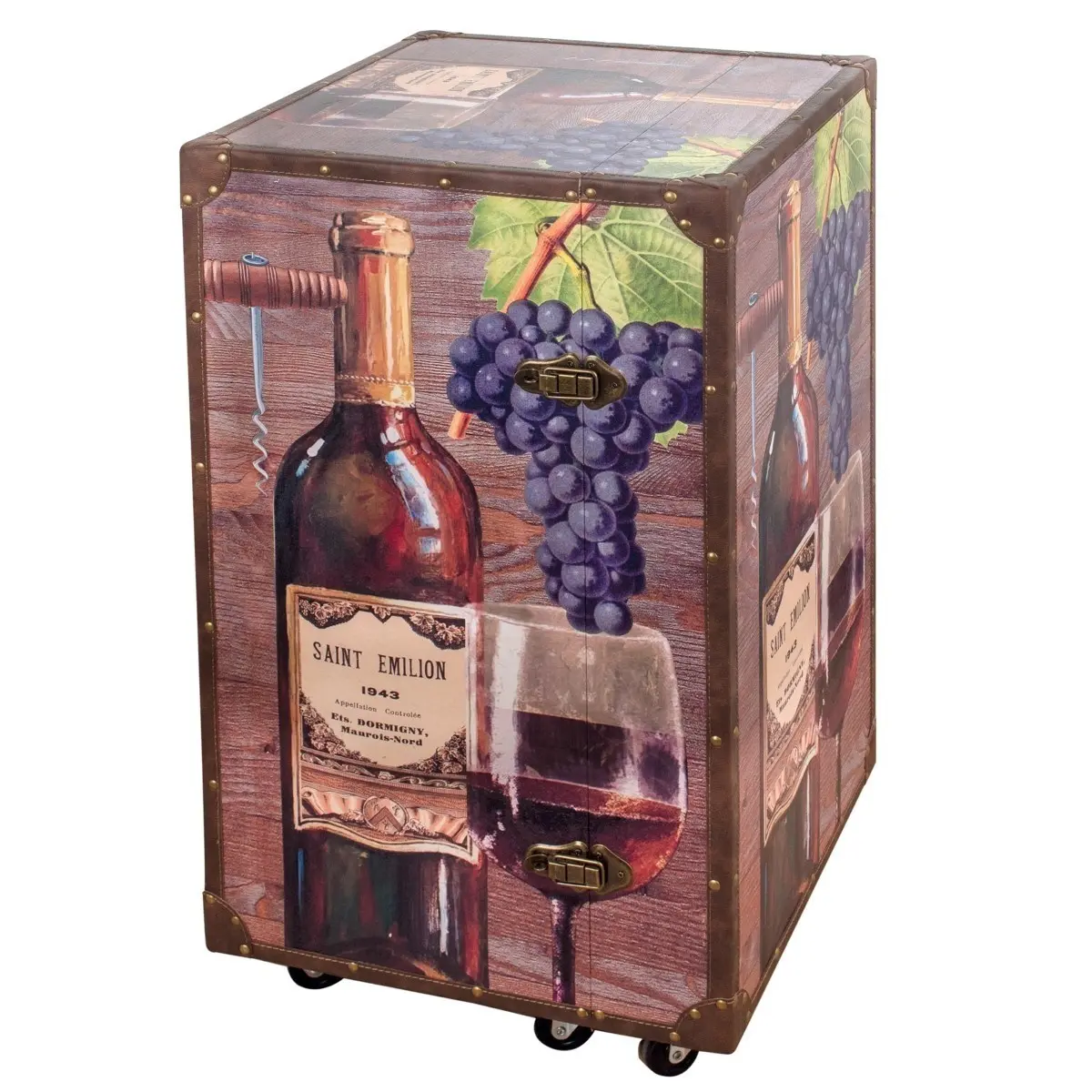 Armario auxiliar de MDF y metal 48x48x80 cm