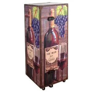 Armario botellero de MDF y metal 49x52,5x120 cm