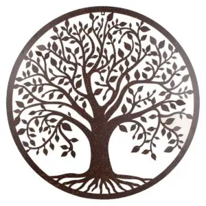 Adorno pared árbol vida metal 82 cm