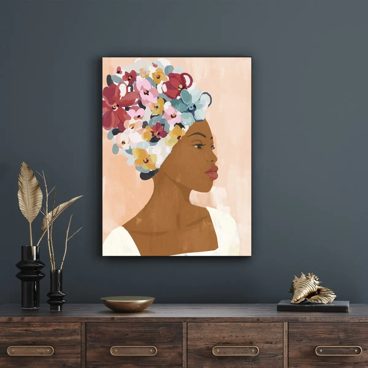 Cuadro decorativo africana 100x80 cm vista frontal