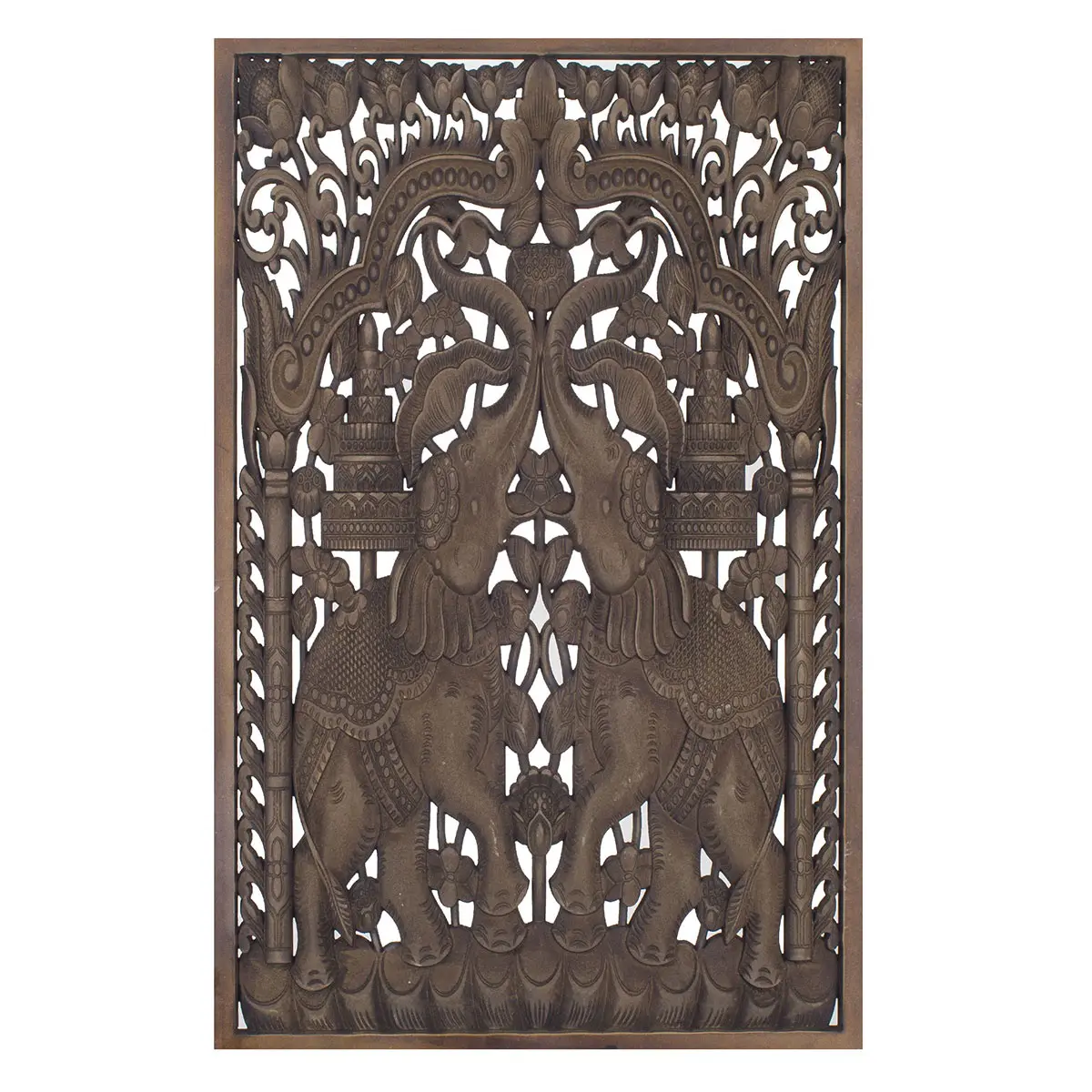 Adorno de pared con 2 elefantes de MDF de 70 cm