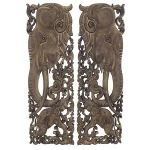 Set 2 adornos pared MDF 60x40 cm