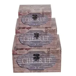 Set de tres cajas decorativas vintage