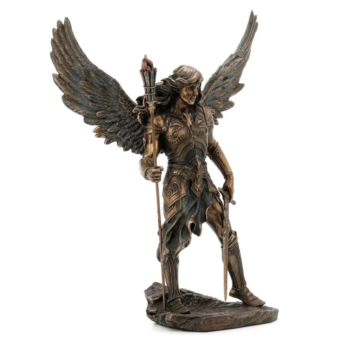 Figura religiosa de arcángel de resina 31 cm