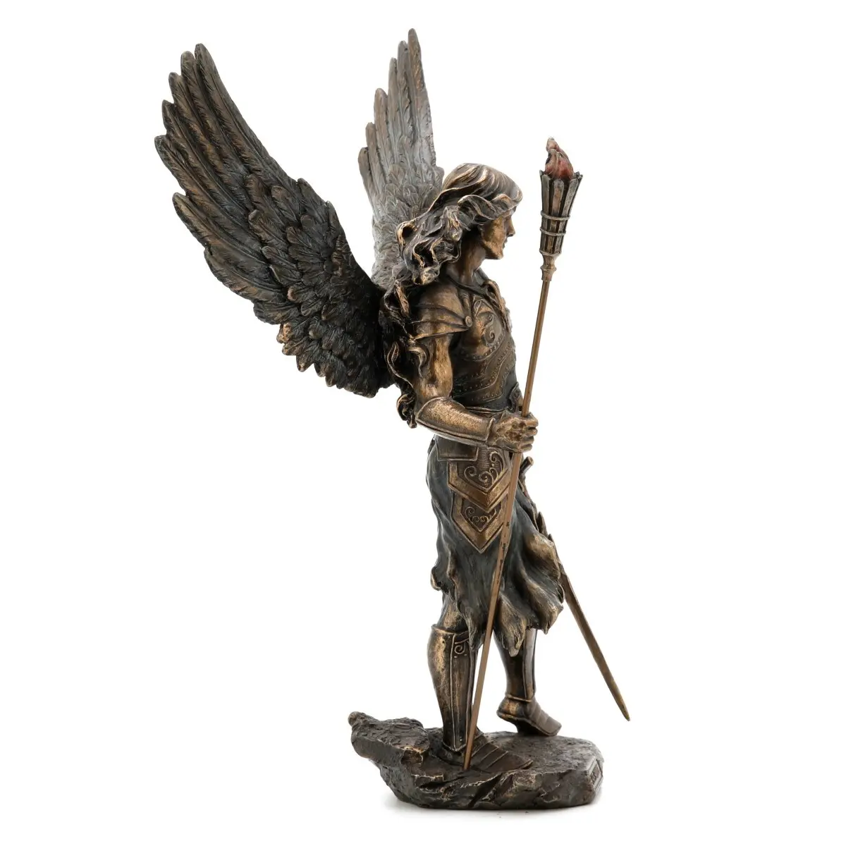 Escultura decorativa de arcángel de resina