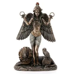 Figura de Ishtar diosa mesopotámica de resina 22 x 8,5 x 14 cm