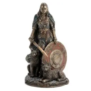 Freya diosa nórdica con escudo Maiden Norse