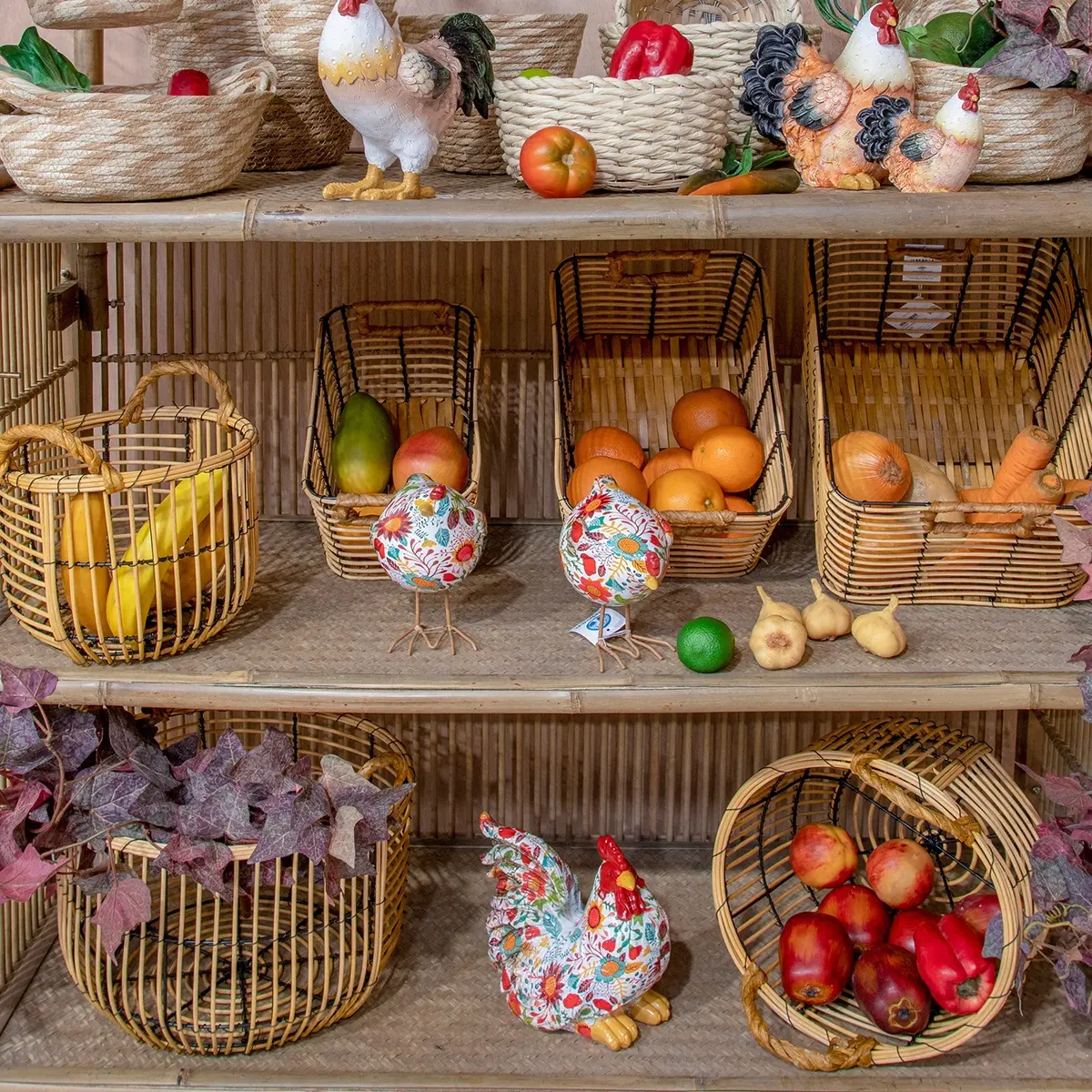 Set de cestas de esparto, detalle