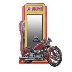 Espejo decorativo de metal con diseño de moto 51x74 cm estilo vintage