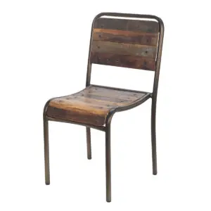 Silla vintage de madera y metal de 85 cm