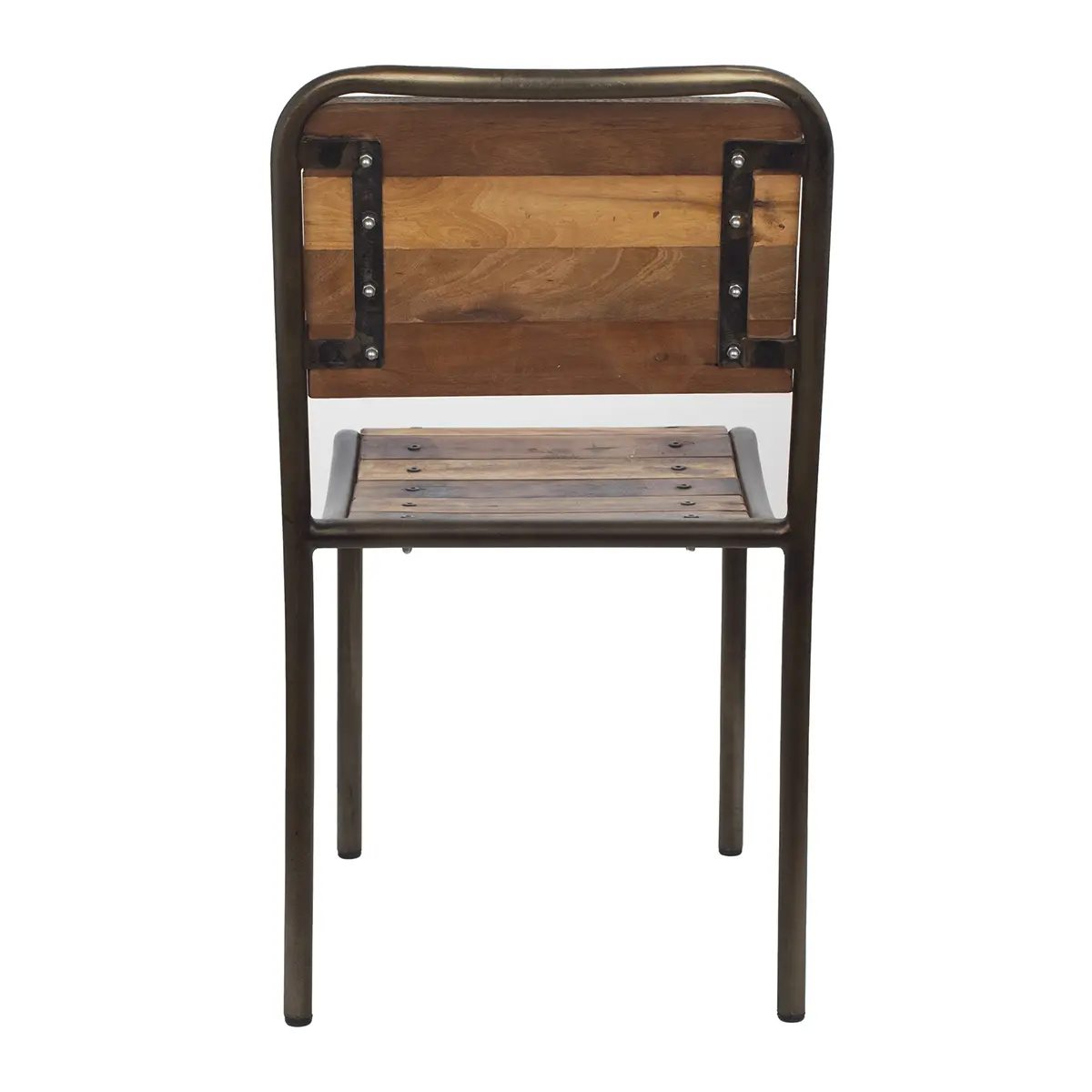 Silla de madera y metal para interior