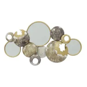 Espejo decorativo de metal y cristal 101x56 cm estilo contemporáneo