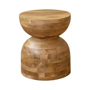 Mesa auxiliar de madera de mango de 41x35 cm