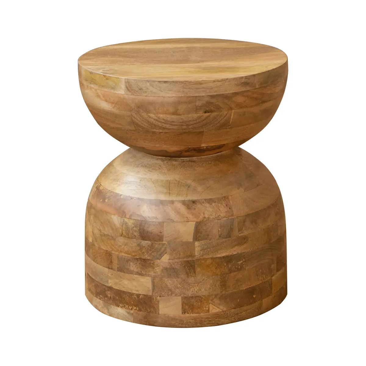 Mesa auxiliar de madera de mango de 41x35 cm