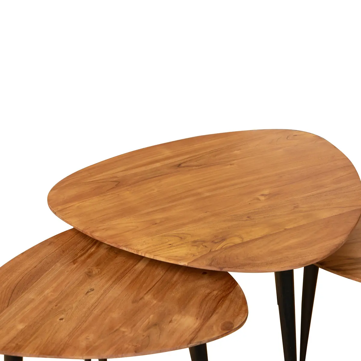 Set de mesas de madera de mango para salón