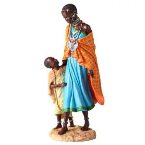 Figura africana decorativa de resina de 34,5 cm