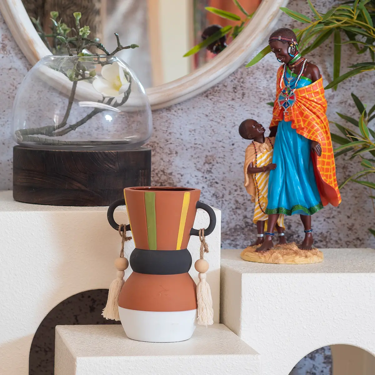 Figura decorativa africana de 34,5 cm