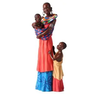 Figura africana decorativa de resina 25,5 cm estilo étnico
