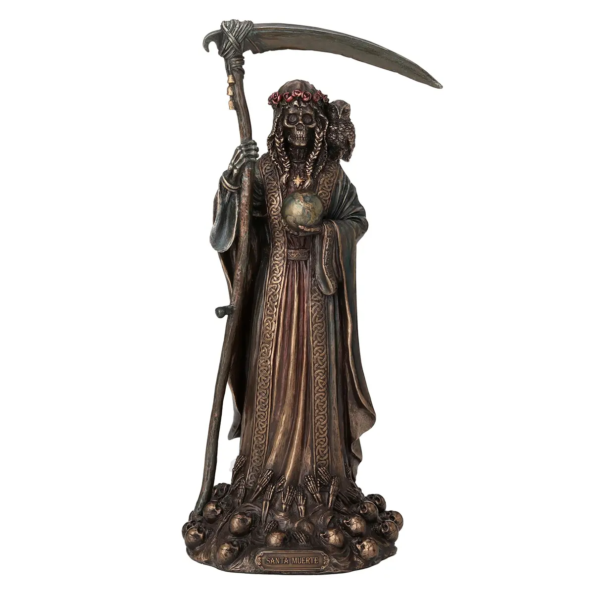Figura de la Santísima Muerte vista lateral