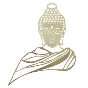 Adorno de pared Buda de metal estilo oriental de 75 cm