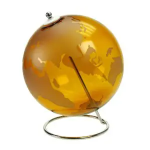 Globo terráqueo decorativo de metal y cristal 24 x 20 x 20 cm