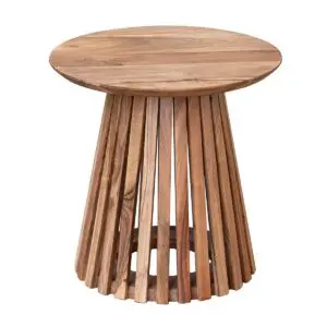 Mesa auxiliar de madera de acacia de 50x50 cm