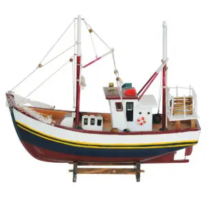 Barco pesquero decorativo de madera