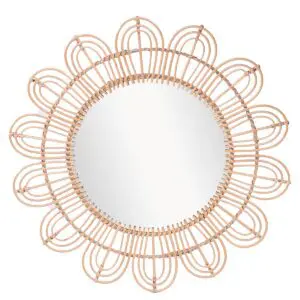 Espejo flor ratán 90 cm