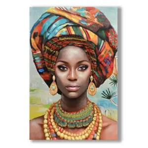 Cuadro de mujer africana 120 x 80 cm estilo étnico
