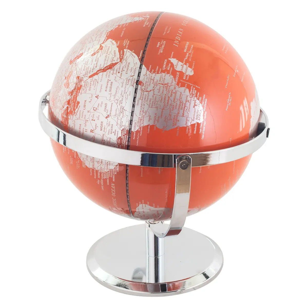 Globo terráqueo decorativo PVC metal 31 cm vista 2