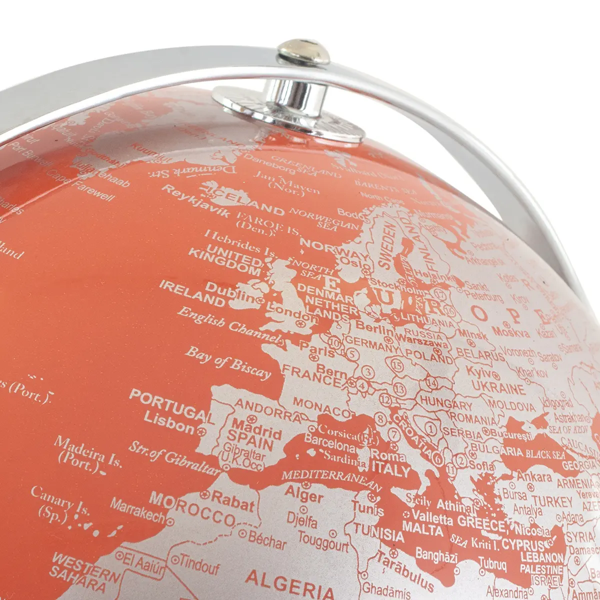 Globo terráqueo decorativo PVC metal 31 cm vista 3