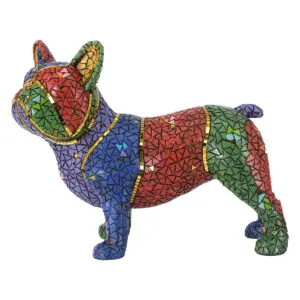 Perro bulldog Pop Art resina 34 cm