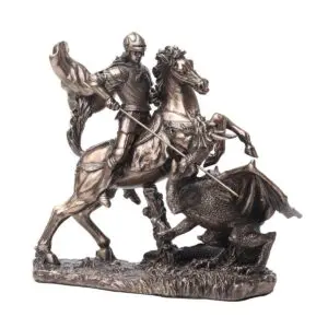 San Jorge matador de dragones de resina