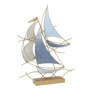 Figura decorativa de veleros de metal