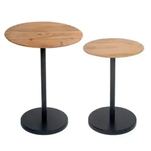 Set de 2 mesas auxiliares de madera de acacia estilo bohemio