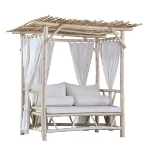Sofá con dosel de madera de teca 165x147x210 cm