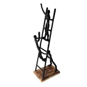 Figuras decorativas aluminio y madera 51 cm