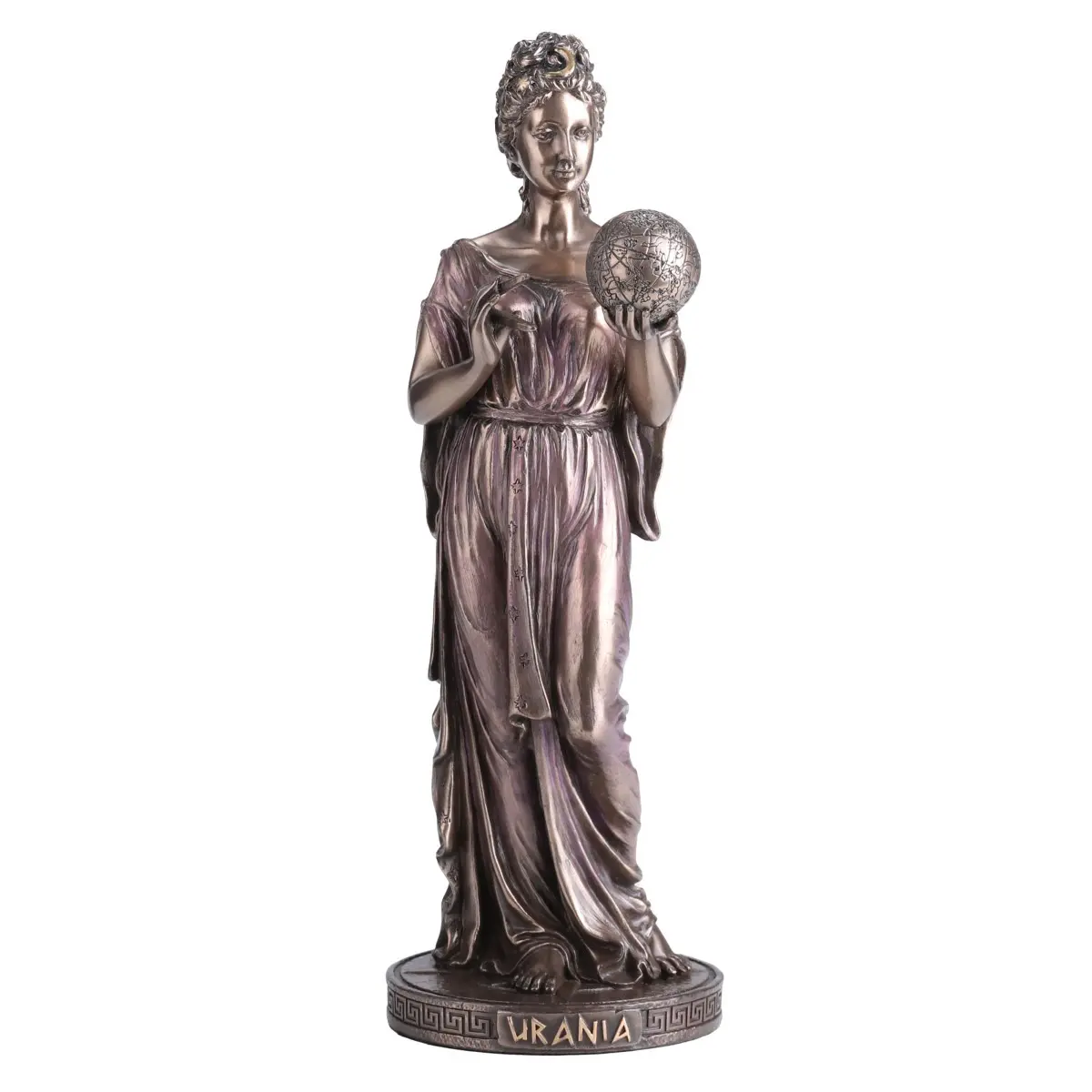 Figura decorativa Urania diosa griega de la astronomía