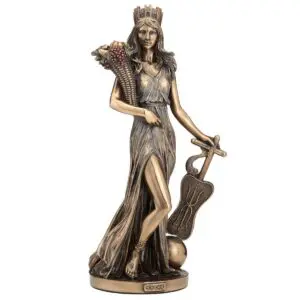Tyche diosa griega fortuna figura resina 28,5 cm