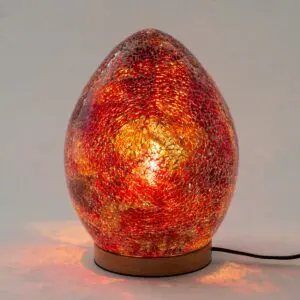 Lámpara mosaico vidrio madera 26,5 cm
