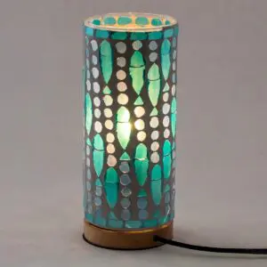 Lámpara mosaico de vidrio y madera estilo marinero